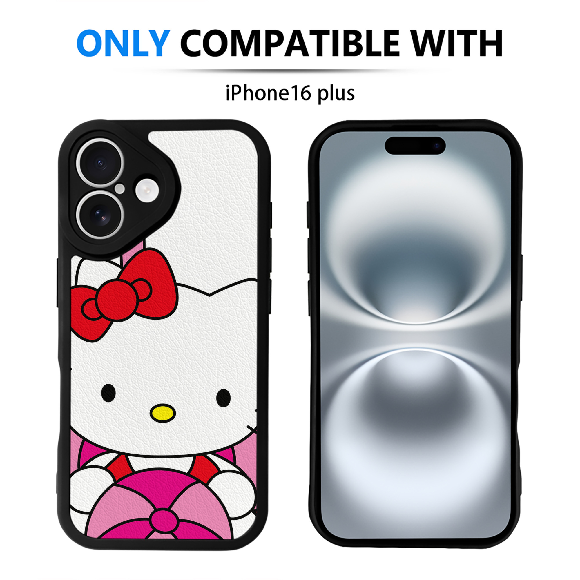 （画像用） Hello Kitty ハローキティ 【iPhone 16シリーズ対応】シリコンスマホケース（レザー調） 材質：シリコン